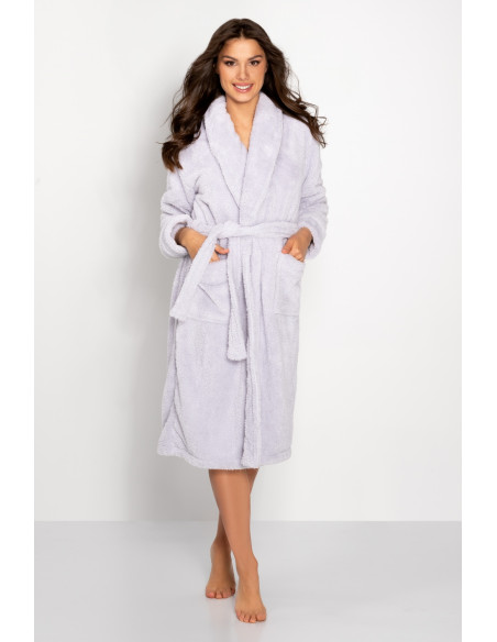 Déshabillé Élégant en Satin Gris