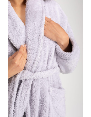 Déshabillé Élégant en Satin Gris