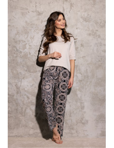 Pyjama Élégant en Coton Beige 2