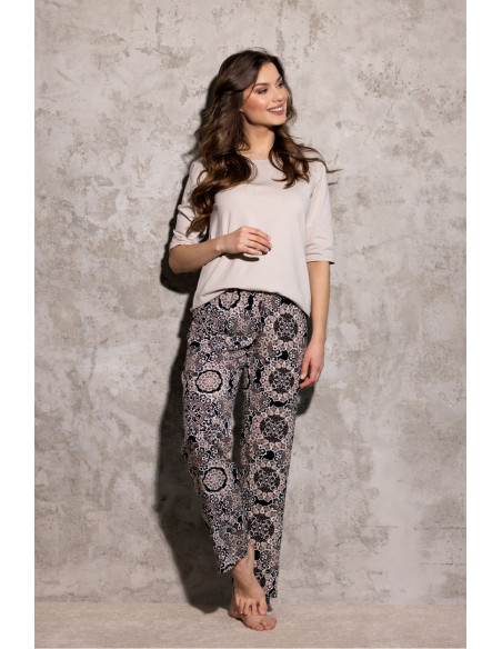 Pyjama Élégant en Coton Beige