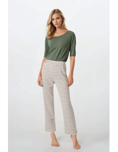 Pyjama Élégant en Coton Vert