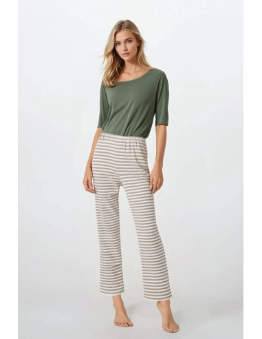 Pyjama Élégant en Coton Vert