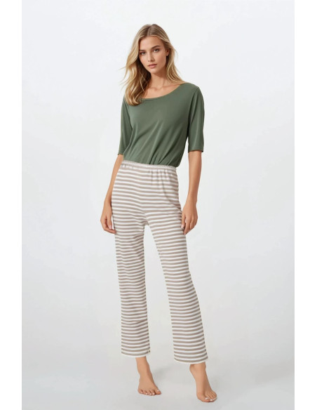 Pyjama Élégant en Coton Vert