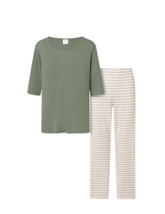 Pyjama Élégant en Coton Vert 2