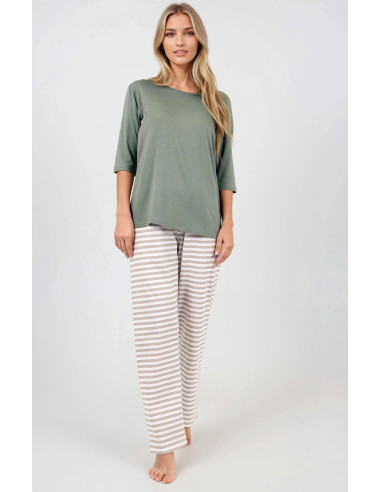 Pyjama Élégant en Coton Vert