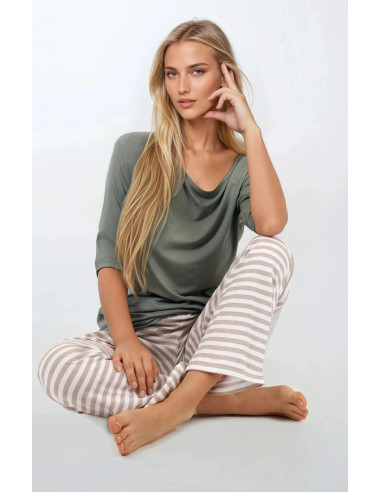 Pyjama Élégant en Coton Vert