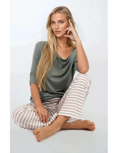 Pyjama Élégant en Coton Vert