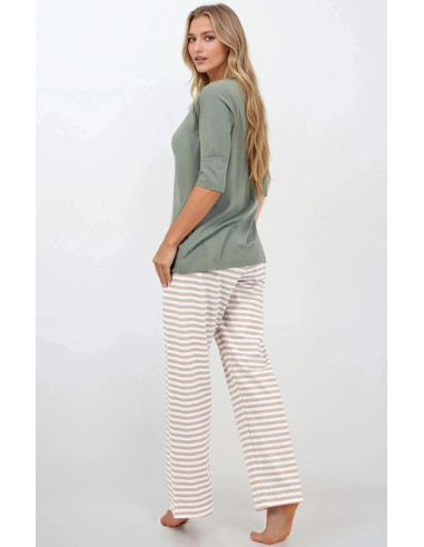 Pyjama Élégant en Coton Vert