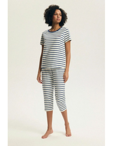 Pyjama Moderne en Coton Bleu