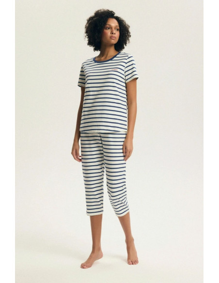 Pyjama Moderne en Coton Bleu