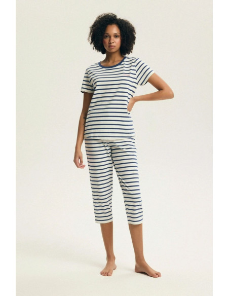 Pyjama Moderne en Coton Bleu