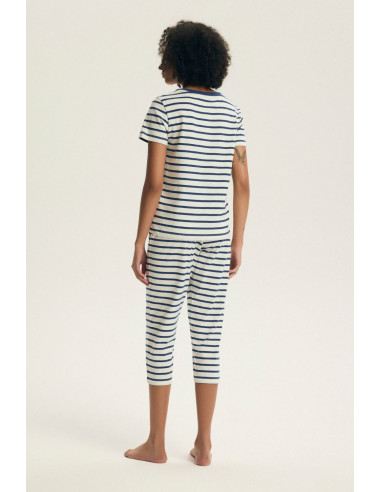 Pyjama Moderne en Coton Bleu
