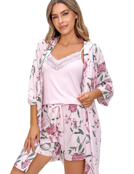 Pyjama Élégant en Dentelle Rose